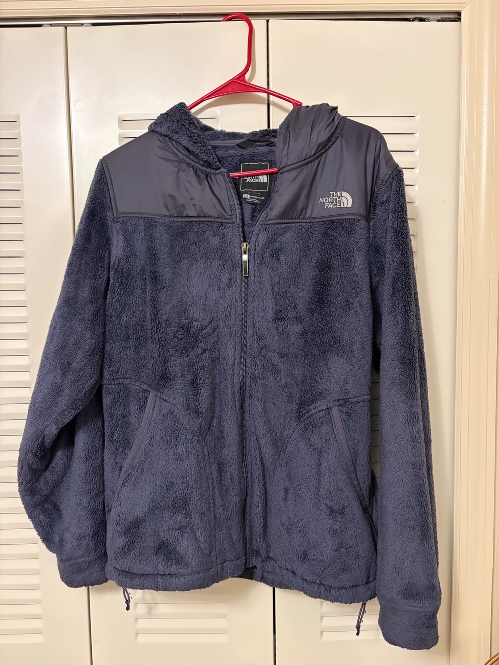 North Face Navy Fleece Hooded Zip-up Jacket